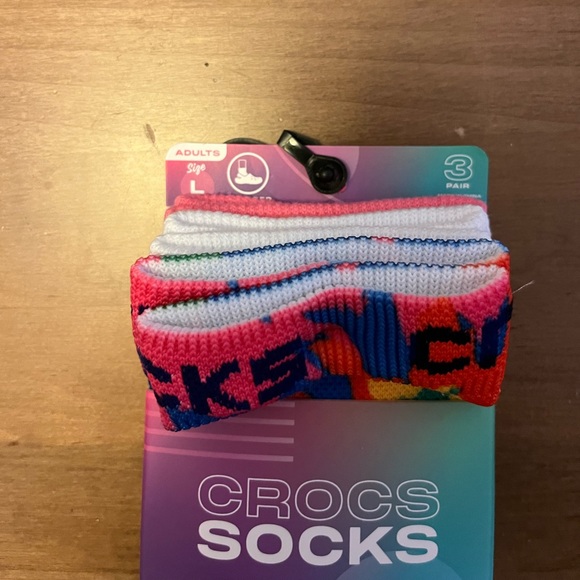 Crocs Socks Adults Size L Crew - 3 Pack *BRAND NEW* UNISEX lovely Christmas 🎁 - Picture 2 of 5